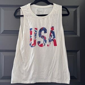 Natural Life USA Graphic Muscle Tee - Cream